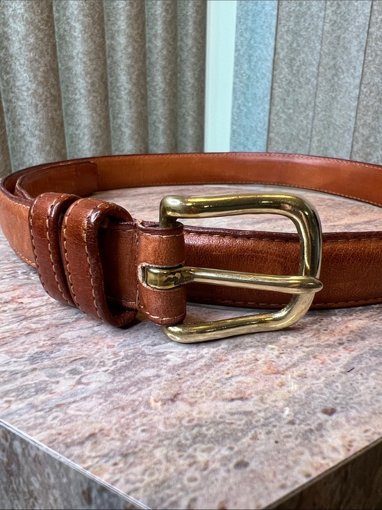 Coach Vintage Chestnut Brown Leather Belt with Solid Brass Buckle S-28”, 70cm main image 5
